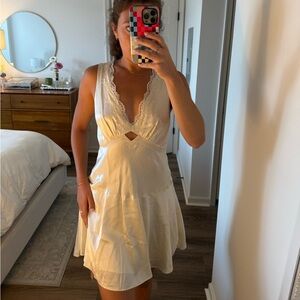 Reformation cream NWT Belva Silk dress fior di latte